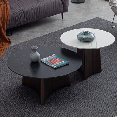 Modern Round Sintered Stone Coffee Table Set – Stylish Design for Living Room Decor hldjj - 3023MUTUKISPACE