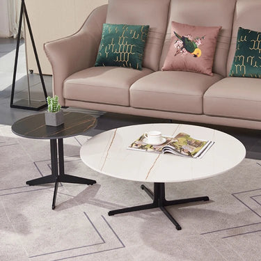 Sintered Stone Coffee Table Set – Elegant Round Design for Modern Living Rooms hldjj - 3024MUTUKISPACE