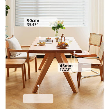 Premium Cherry Wood Natural Finish Table - Elegant Wooden Furniture hldmz - 706MUTUKISPACE