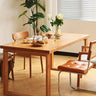 Vintage Cherry Wood Table with Sleek Steel Frame - Natural Finish hldmz - 709MUTUKISPACE
