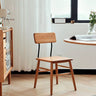 Sleek Modern Chair in Natural Cherry Wood with Durable Iron Frame hldmz - 717MUTUKISPACE
