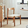 Elegant Chair White Natural Wood Cherry Finish with Kraft Paper Rope Seat hldmz - 720MUTUKISPACE