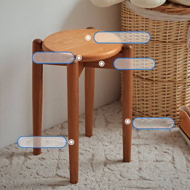 Elegant Cherry Wood Finish Natural Wooden Stool - Stylish Home Decor hldmz - 724MUTUKISPACE