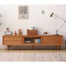 Elegant Natural Cherry Wood TV Cabinet with Copper and Glass Accents - Premium Quality Plywood Design hldmz - 728MUTUKISPACE