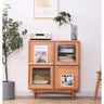 Elegant Cherry Wood Glass Cabinet - Natural Wood Finish hldmz - 731MUTUKISPACE