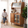 Stunning Cherry Wood Cabinet with Elegant Glass Doors - Natural Finish hldmz - 734MUTUKISPACE