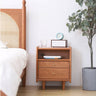 Elegant Cherry Wood Bedside Cupboard with Copper Accents for Sophisticated Bedroom Decor hldmz - 735MUTUKISPACE