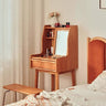 Elegant Cherry Wood Makeup Vanity with Plywood and Glass Features hldmz - 737MUTUKISPACE