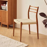 Natural Cherry Wood Dining Chair with Handwoven Kraft Paper Rope Seat hldmz - 739MUTUKISPACE