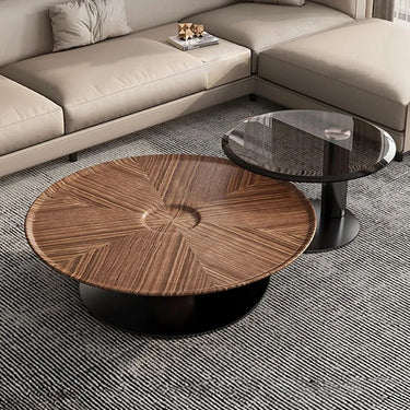 Modern Solid Wood and Glass Coffee Table with Stainless Steel Base – Stylish Living Room Accent hlkwd - 4111MUTUKISPACE