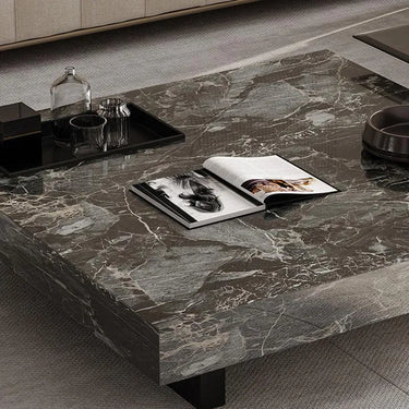 Modern Coffee Table - Ceramic Sintered Stone & Tempered Glass Design for Living Room hlkwd - 4115MUTUKISPACE