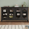 Elegant Ash Wood Cabinet with Glass Doors - Stylish Storage Solution hlxl - 4409MUTUKISPACE