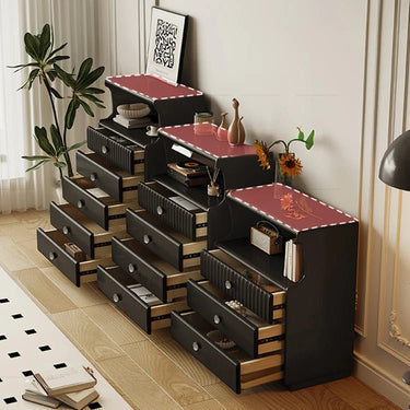 Modern Black Wood Cabinet Set with Elegant Storage Design hlxl - 4412MUTUKISPACE