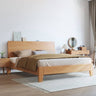 Natural Wood Color Rubber Wood Pine Bed - Elegant & Durable Bedroom Furniture hmak - 235MUTUKISPACE