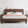 Luxurious Solid Brown Rubberwood Pine Bed Frame - Stylish & Durable Design hmak - 236MUTUKISPACE
