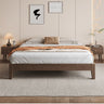 Elegant Brown Rubber Wood Pine Bed - Durable & Stylish Bedroom Furniture hmak - 245MUTUKISPACE