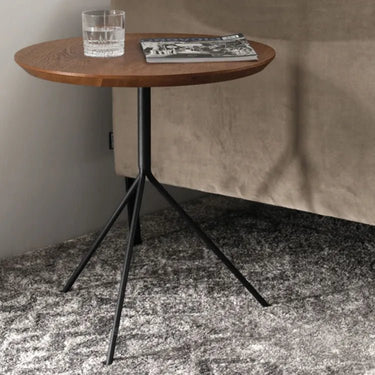 Modern Round Coffee Table with Metal Base - Stylish Accent for Living Room hms - 4065MUTUKISPACE