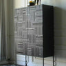 Storage Cabinet – Ash Wood & Acrylic with Modern Textured Design hmsf - 4669MUTUKISPACE