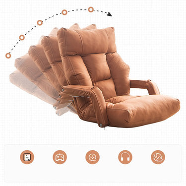 Stylish Leathaire floor Sofabed - Dark Brown, Beige, Gray, Blue & Yellow Options hmy - 1066MUTUKISPACE