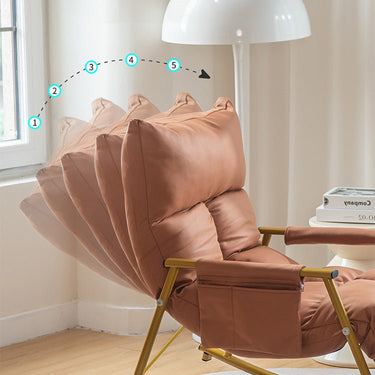 Modern Leathaire chair - Vibrant Yellow, Black, Blue, Gray, Light Brown Options hmy - 1067MUTUKISPACE