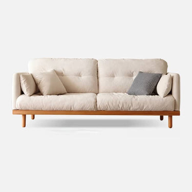 Luxury Beige Corduroy Sofa with Natural Goose Down Cushions and Oak Pine Wood Frame hmyf - 1270MUTUKISPACE
