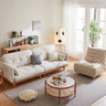 Luxury Beige Corduroy Sofa with Natural Goose Down Cushions and Oak Pine Wood Frame hmyf - 1270MUTUKISPACE