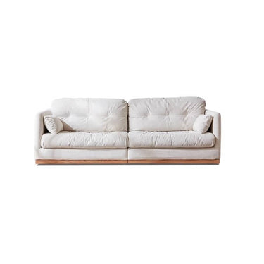 Natural Oak and Pine Wood Sofa with Beige Corduroy and Goose Down Cushions hmyf - 1272MUTUKISPACE