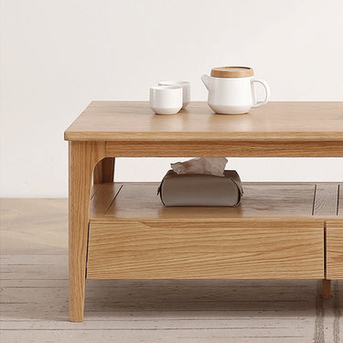 Elegant Oak Wood Coffee Table - Natural Finish for Modern Living Rooms hmzj - 801MUTUKISPACE