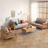 Modern Light Grey Sofa with Natural Oak Wood Frame - Leathaire & Foam Comfort hmzj - 803MUTUKISPACE