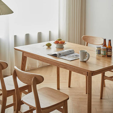 Stunning Red Oak Table in Natural Wood Finish – Perfect for Modern Homes hmzj - 804MUTUKISPACE