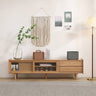 Stylish Oak Wood TV Cabinet with Glass Doors - Natural Finish hmzj - 808MUTUKISPACE