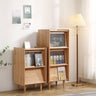 Elegant Oak Wood Glass Cabinet - Natural Finish for Timeless Style hmzj - 811MUTUKISPACE