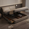 Luxurious Genuine & Faux Leather Down Bed - Light Grey, Beige, Black, Khaki, Dark Brown, Orange hmzsh - 1542MUTUKISPACE