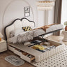 Stylish Beige and Black Faux Leather Bed | Genuine Leather Look - alike hmzsh - 1547MUTUKISPACE