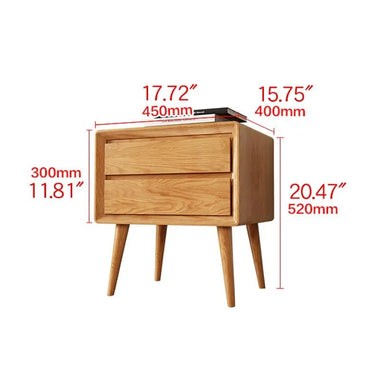 Sleek Ash & Beech Wood Nightstand with Rattan Accents - Modern Bedroom Essential hns - 4120MUTUKISPACE