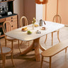 Modern Sintered Stone Dining Table with Ash Wood Legs and Plywood Base for Elegant Interiors hns - 4125MUTUKISPACE