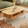 Stylish Beech Wood Coffee Table with Stainless Steel Legs – Modern Home Accent Furniture hns - 4128MUTUKISPACE