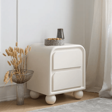 Modern Oak Pine Multi - Layer Nightstand with Elegant White Finish – Two Drawer Bedside Storage hqlw - 4016MUTUKISPACE