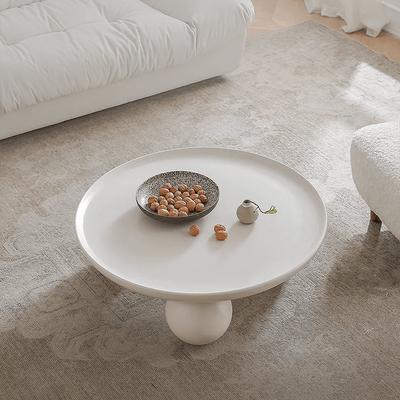 Round Oak Density Board Coffee Table - Modern Minimalist Design