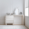 Modern Oak Pine Makeup Vanity with Unique Mirror and Storage? hqlw - 4023MUTUKISPACE