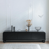 Sleek Black Oak Pine Multi - Layer TV Stand - Modern Living Room Furniture hqlw - 4037MUTUKISPACE