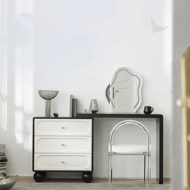 Elegant Oak Pine Makeup Vanity with Mirror – Stylish Modern Design for Bedroom Decor hqlw - 4039MUTUKISPACE