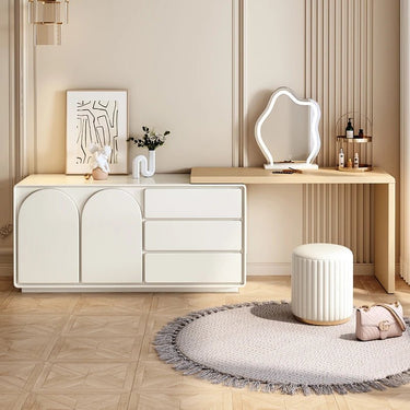 Pine Makeup Vanity with Mirror and Storage – Sleek Modern Design hqy - 5207MUTUKISPACE
