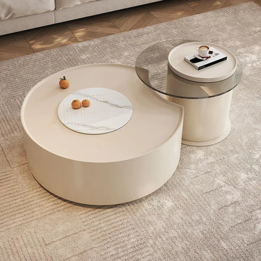 Modern Coffee Table Set – Tempered Glass & Sintered Stone for Stylish Decor hqy - 5208MUTUKISPACE