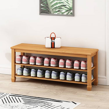 Bamboo Shoes Storage - Stylish Natural Wood Finish for Home Organization hsl - 102MUTUKISPACE