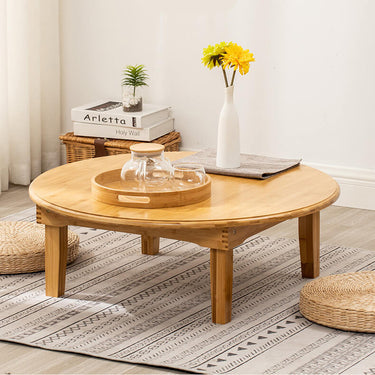 Natural Wood Color Bamboo Coffee Table - Elegant and Stylish Decor Piece hsl - 128MUTUKISPACE