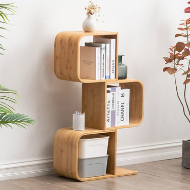 Stylish Natural Wood Bamboo Storage Rack - Perfect for Home Organization hsl - 130MUTUKISPACE