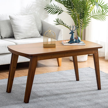 Elegant Dark Brown Bamboo Coffee Table – Natural Wood Finish hsl - 132MUTUKISPACE