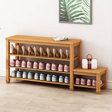 Elegant Bamboo Shoes Storage - Natural Wood Color, Brown Finish hsl - 296MUTUKISPACE