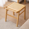 Bamboo Wood and Glass Stool - Natural Wood Finish hsl - 74MUTUKISPACE